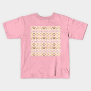 Geometric Pattern of Festival of Colorful Clovers on White Kids T-Shirt